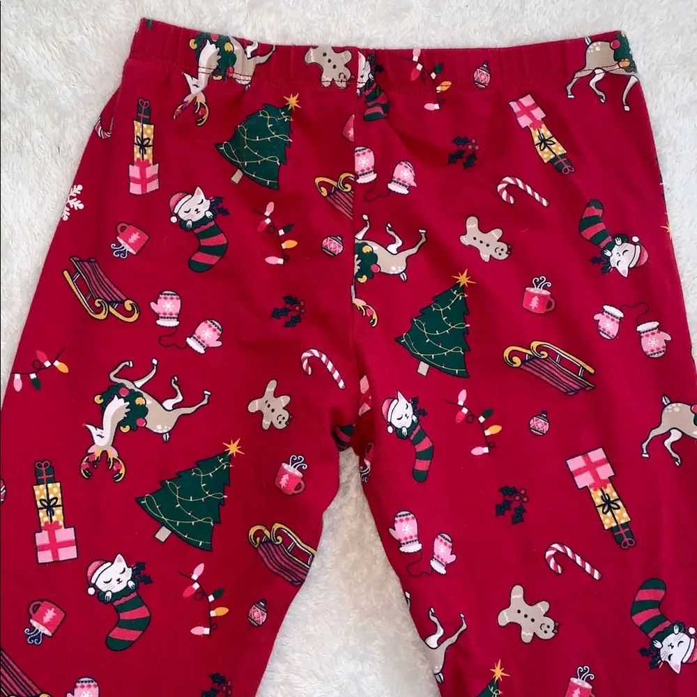 Children’s Place Christmas Holiday Red Leggings EUC Large 10/12